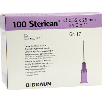 Sterican Einmalkanülen 24 G 0,55x25 mm lila 