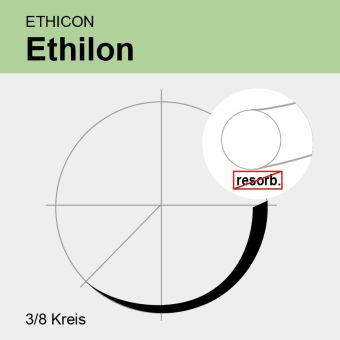 Ethilon weiß monof. USP 4/0 45cm, P3 Multipass 