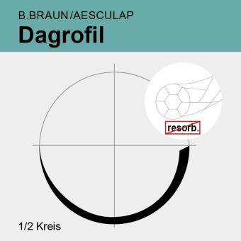 Dagrofil weiß gefl. USP 3/0  75cm, HR17 