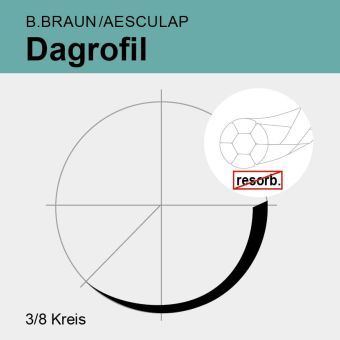 Dagrofil weiß gefl. USP 4/0  45cm, DSMP13 