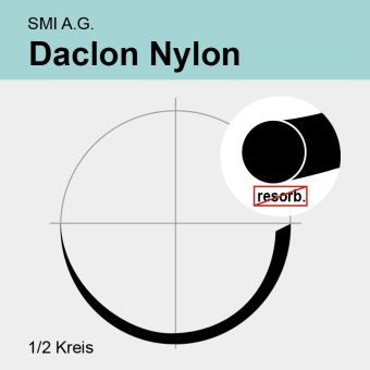 Daclon Nylon schwarz monof. USP 6/0 75cm, HR20 