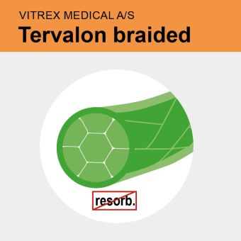 Tervalon green braid. USP 0 3m 