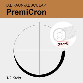 PremiCron weiß gefl. USP 4/0 75cm, 2xHR17 