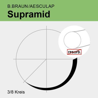 Supramid weiß pseudomonof. USP 3/0 45cm, DS16 