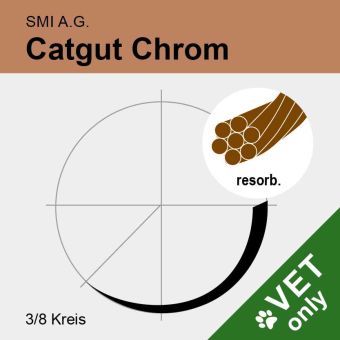 Catgut chrom USP 2/0 75cm, DS40 