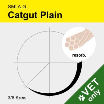 Catgut plain USP 5/0 45cm, DS12 