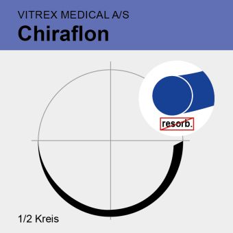 Chiraflon blue monof. USP 5/0 75cm, HR18 