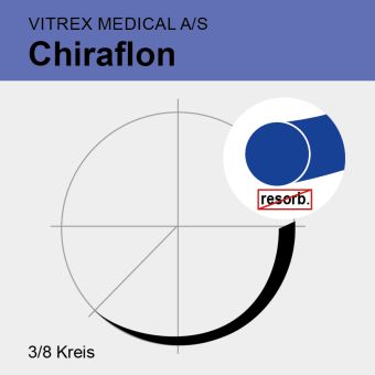 Chiraflon blue monof. USP 2/0 75cm, DS19 