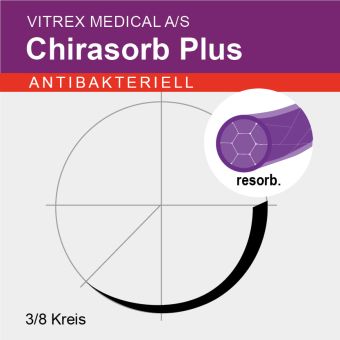 Chirasorb Plus viol. braid. USP 5/0 45cm, DS15 