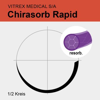 Chirasorb rapid viol. braid. USP 4/0 75cm, HR18 