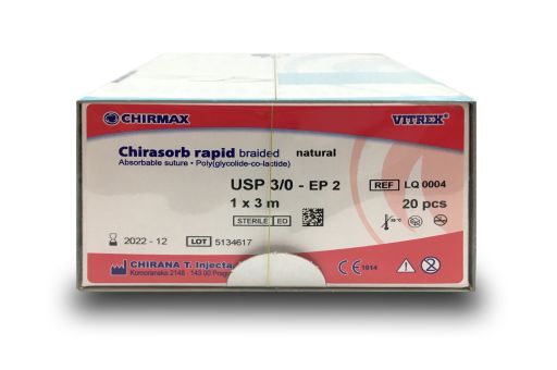 Chirasorb rapid undyed braid. USP 3/0 3m 