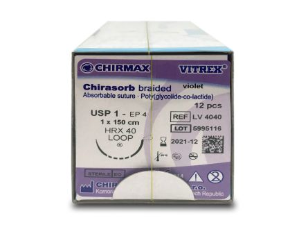 Chirasorb viol. braid. Loop USP 1 1,5m, HRX40 