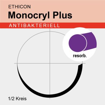 Monocryl Plus viol. monof. USP 5/0 70cm, RB1 Plus 