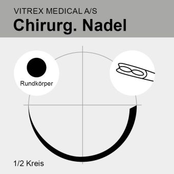 Chir. Nadel 1/2 Kreis Rundkörper HR 13mm N°9, Federöhr 