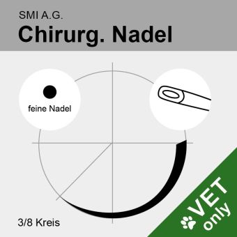 Chir. Nadel 3/8 Kreis Rundkörper DR 90mm LIGHT N°00, Öhr 