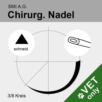 Chir. Nadel 3/8 Kreis schneidend DS 30mm N°12, Öhr 