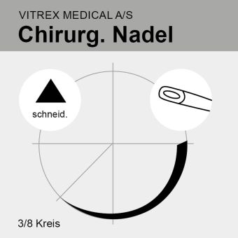 Chir. Nadel 3/8 Kreis schneidend DS 44mm N°10, Öhr 