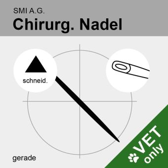 Chir. Nadel gerade schneidend GS 60mm N°4, Öhr 