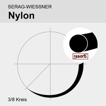 Nylon schwarz monof. USP 9/0 15cm, DSL6 