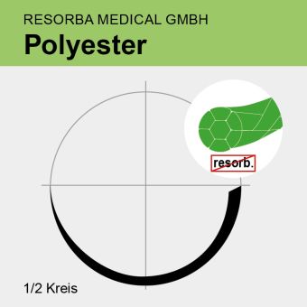 Polyester grün gefl. USP 4/0 75cm, HR17 