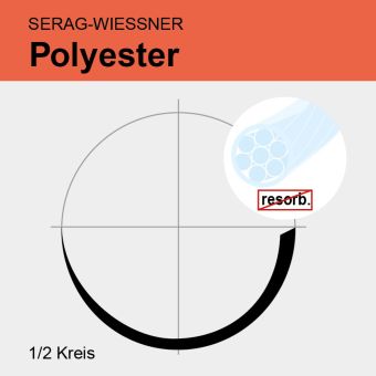 Polyesterband ungef. gefl. USP 2 50cm, 2xHRN4 