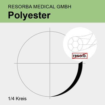 Polyester weiß gefl. USP 5/0 45cm, 2xVSPM8F 