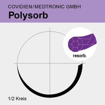 Polysorb viol. gefl. USP 4/0 75cm, CV-23 