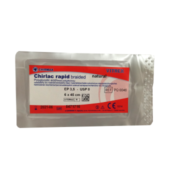 Chirlac rapid undyed braid. USP 0 6x45cm 