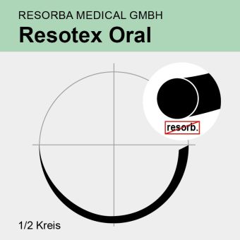 RESOTEX oral schwarz monof. USP 4/0 45cm, HRT18 schw. Nadel 