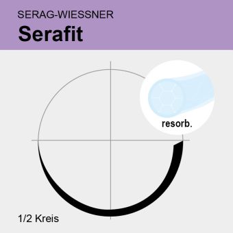 Serafit ungef. gefl. USP 5/0 8x45cm, HR12 Abziehnadel 