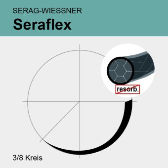 Seraflex schwarz gefl. USP 4/0 50cm, DS12 