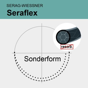 Seraflex schwarz gefl. USP 3/0 75cm, KS22 