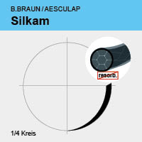 Silkam schwarz gefl. USP 6/0 45cm, 2xVLM8 