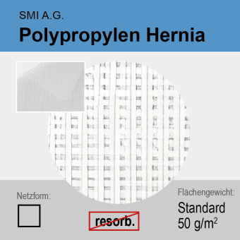 Polypropylen Hernia Netz weiß  30 x 30 cm Standard 50g/m² 