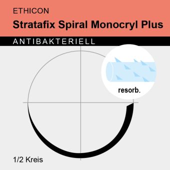 Stratafix Spiral Monocryl Plus ungef.monof.USP 4/0 23cm,RB-1 