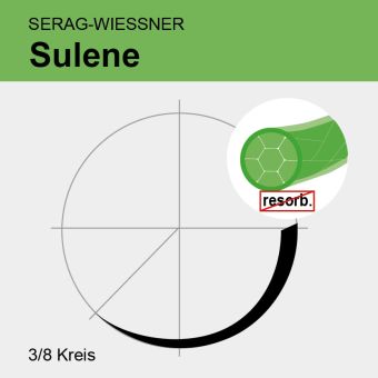 Sulene grün gefl. USP 3/0 75cm, DS25 