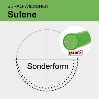 Sulene grün gefl. USP 3/0 50cm, KS22 