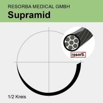 Supramid schwarz pseudomonof. USP 4/0 75cm, HRT18 