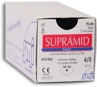 Supramid schwarz pseudomonof. USP 4/0 75cm, HS20 