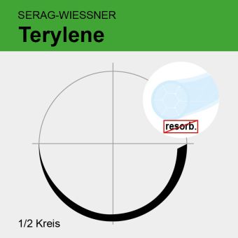 Terylene ungef. gefl. USP 0 75cm, HR36 