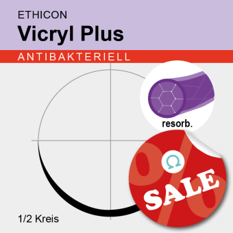 Vicryl Plus viol. gefl. USP 3/0 70cm, SH1 Plus schw. Nadel 